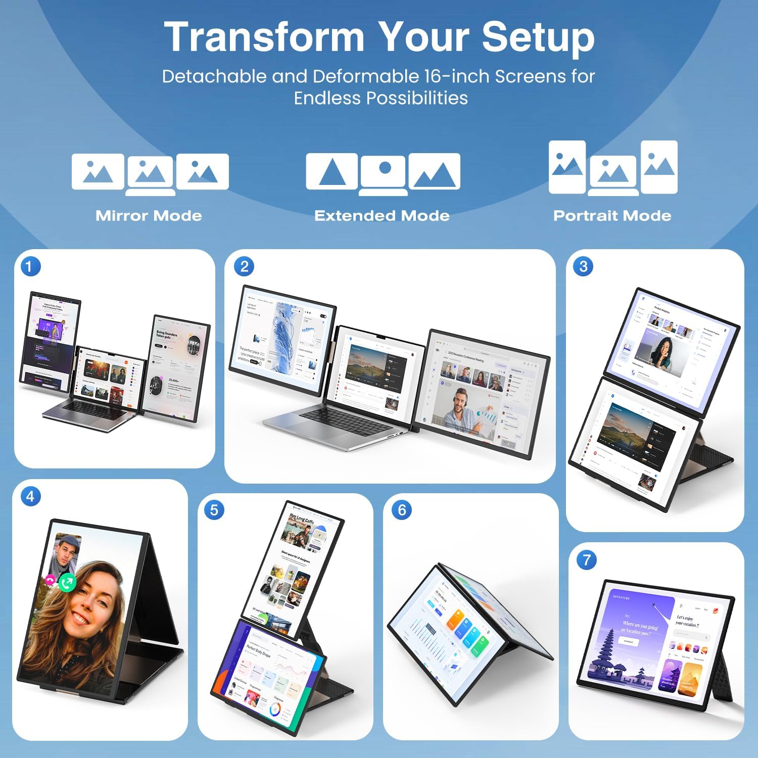 S7 16" Triple Laptop Screen Extender 4 S7 16" Triple Laptop Screen Extender - Image 4