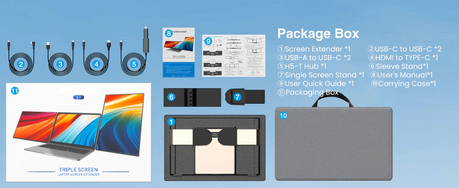 S7 16" Triple Laptop Screen Extender 16 97ad363f 77e1 4de1 8dd8 97f4d04617ea