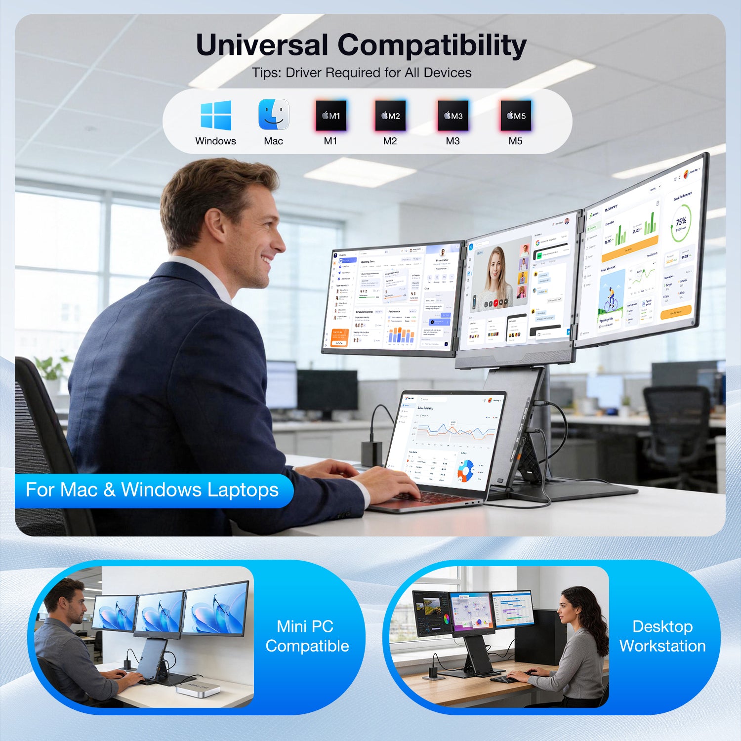 Z3 15.3" Portable Quad-Screen Laptop Screen Extender 2 Z3 15.3" Portable Quad-Screen Laptop Screen Extender - Image 2
