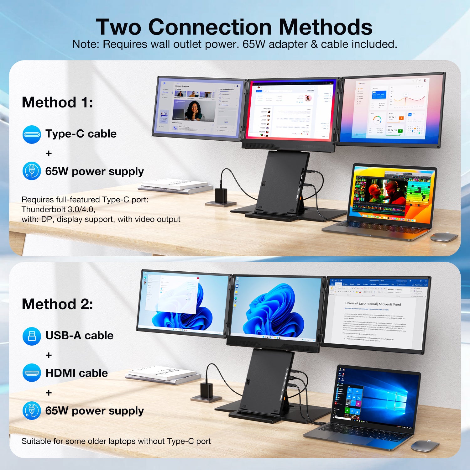 Z3 15.3" Portable Quad-Screen Laptop Screen Extender 4 Z3 15.3" Portable Quad-Screen Laptop Screen Extender - Image 4