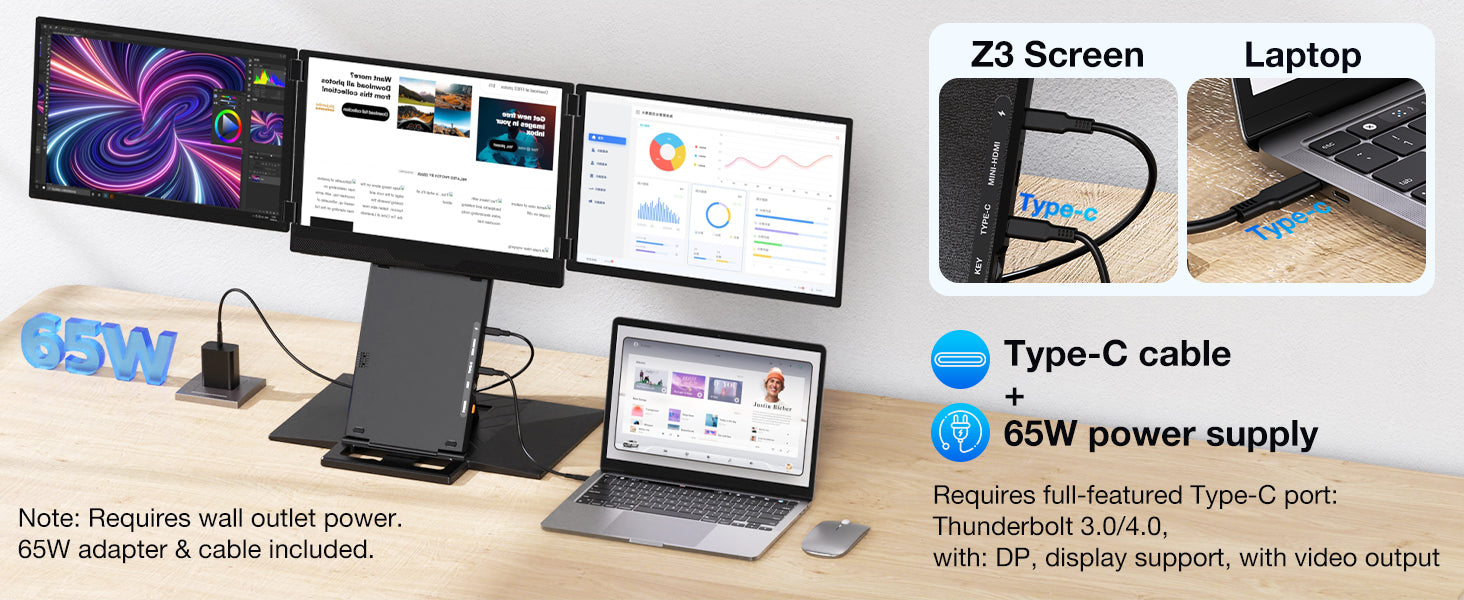 Z3 15.3" Portable Quad-Screen Laptop Screen Extender 14 Z3 A 07