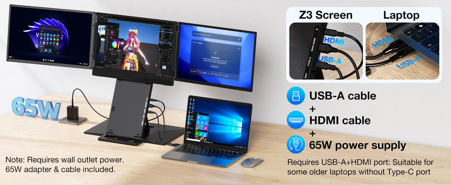 Z3 15.3" Portable Quad-Screen Laptop Screen Extender 15 Z3 A 08